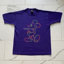 Vintage 1990s 90s Mickey Mouse Unlimited Florida T Shirt Tee Size XL Purple