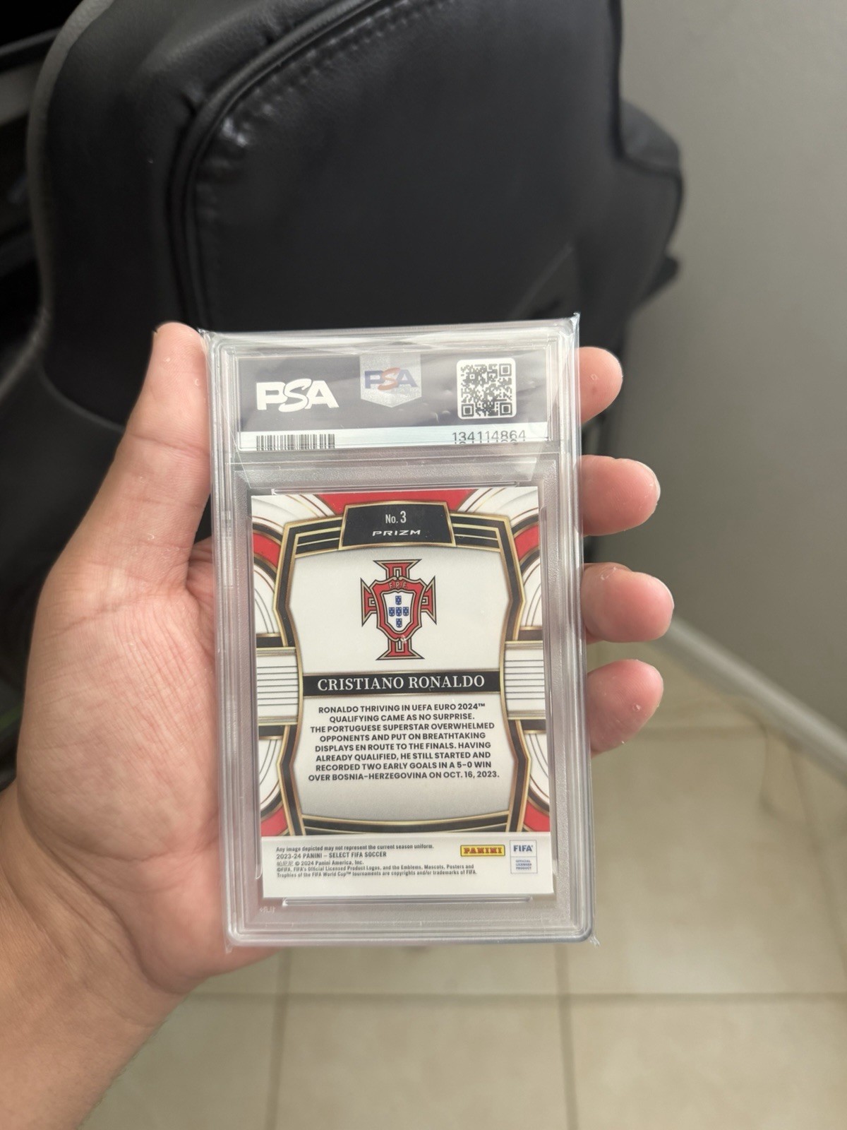 Cristiano Ronaldo 2023-24 Panini Blue Pulsar Prizm Select FIFA Equalizers #3 view 2