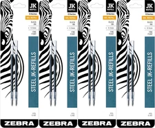 Zebra G-402 Stainless Steel Pen Jk-Refill, Fine Point, 0.5Mm, Black Ink, 8-Coun