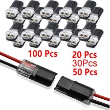 100pcs Double-Wire Plug-in Connector, Cable Clamp with Locking Buckle, AWG 18-22
