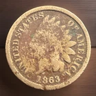 1863 Copper Nickel Indian Head Cent Civil War  Actual Coin 1191
