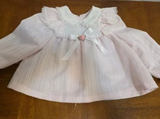 Even Of California Baby Top 24 Months Pleated Floral Lace Eyelet Collar 1980s