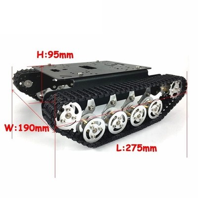 Unassembled Tracked Chassis Metal Tank Chassis Robot Car w/ 12V 300RPM 37 Motors