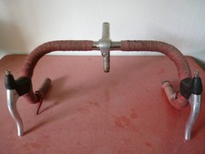 Französischer Rennrad Stahl Lenker mit Alu Vorbau Mafac Bremshebel