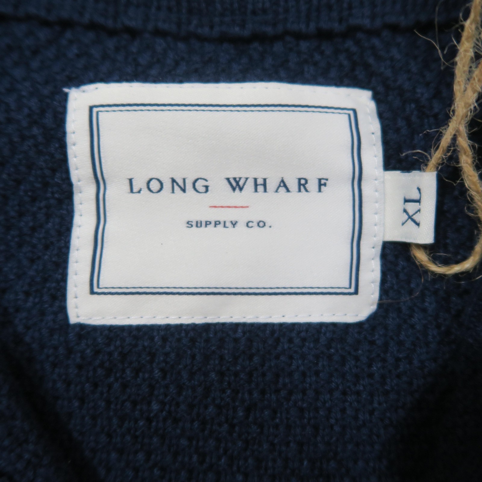 NWT Long Wharf Supply Co Sweater Mens XL Blue Madaket SeaWell Quarter 1/4 Zip