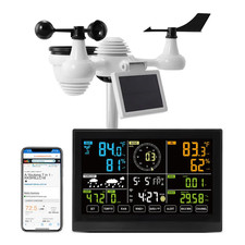 7-in-1 Wi-Fi Weather Station 7.5 in Color Display Wireless Outdoor Sensor