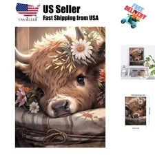 Cow Cross Stitch Kit for Beginners and Adults - 11CT Counted, Stamped Embroid...