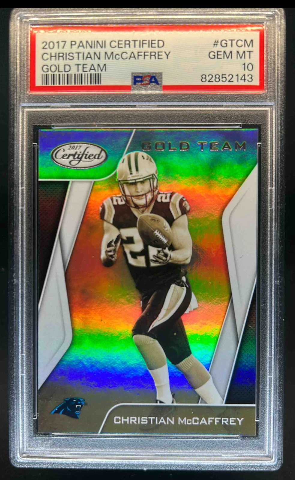 Christian McCaffrey Panini Certified Gold Team #GTCM Base