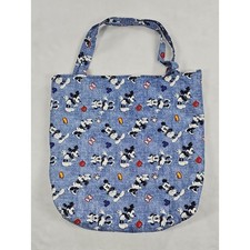 Blue Patterned Cartoon Print Tote Bag 13"Long 15"Tall 4"Wide