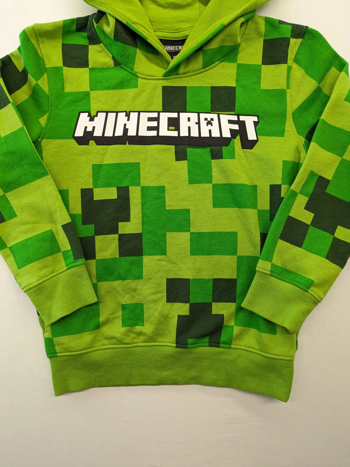 Original Minecraft Jungen Hoodie Gr 128 Grün Creeper Kapuzenpullover Sweatshirt image 4