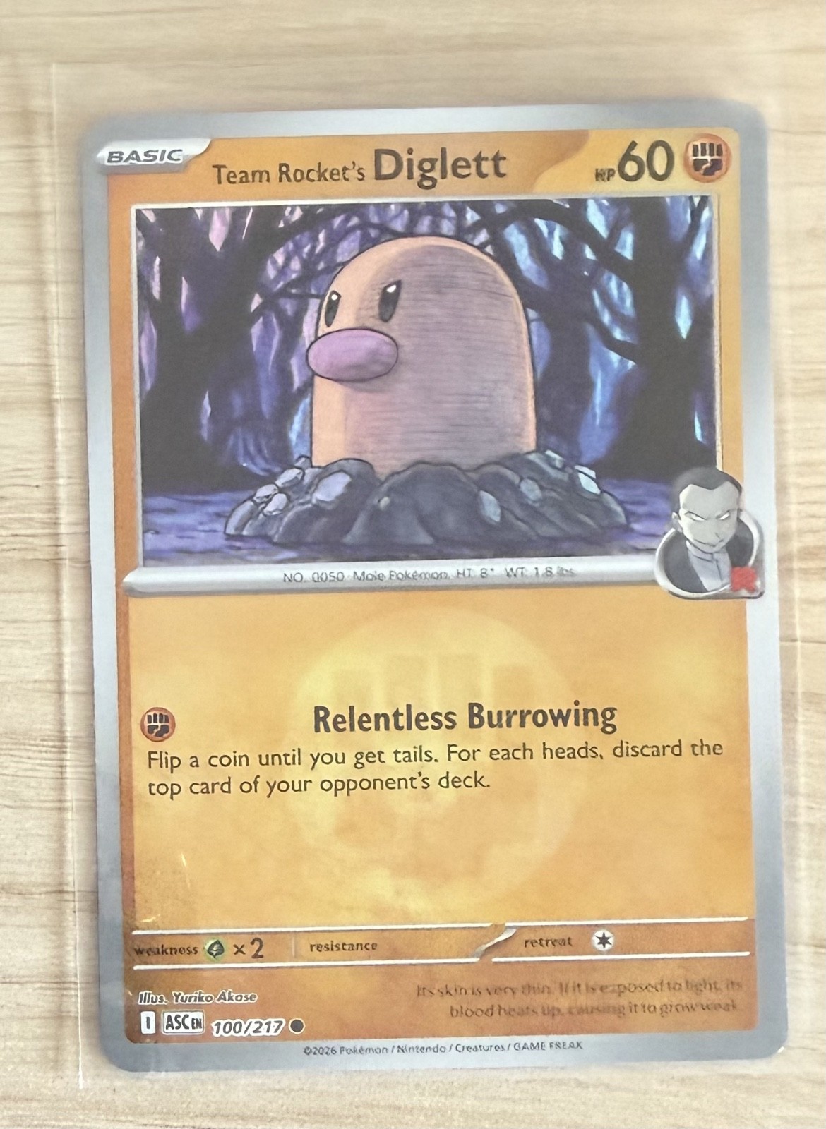 Pokemon 2026 ME: Ascended Heroes Card 100/217 Team Rocket's Diglett Energy Ball