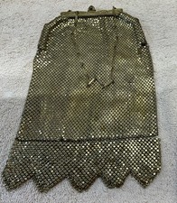 Whiting and Davis Large Mesh Bag Gold Purse Vintage Gorgeous 9 1/2 Signed