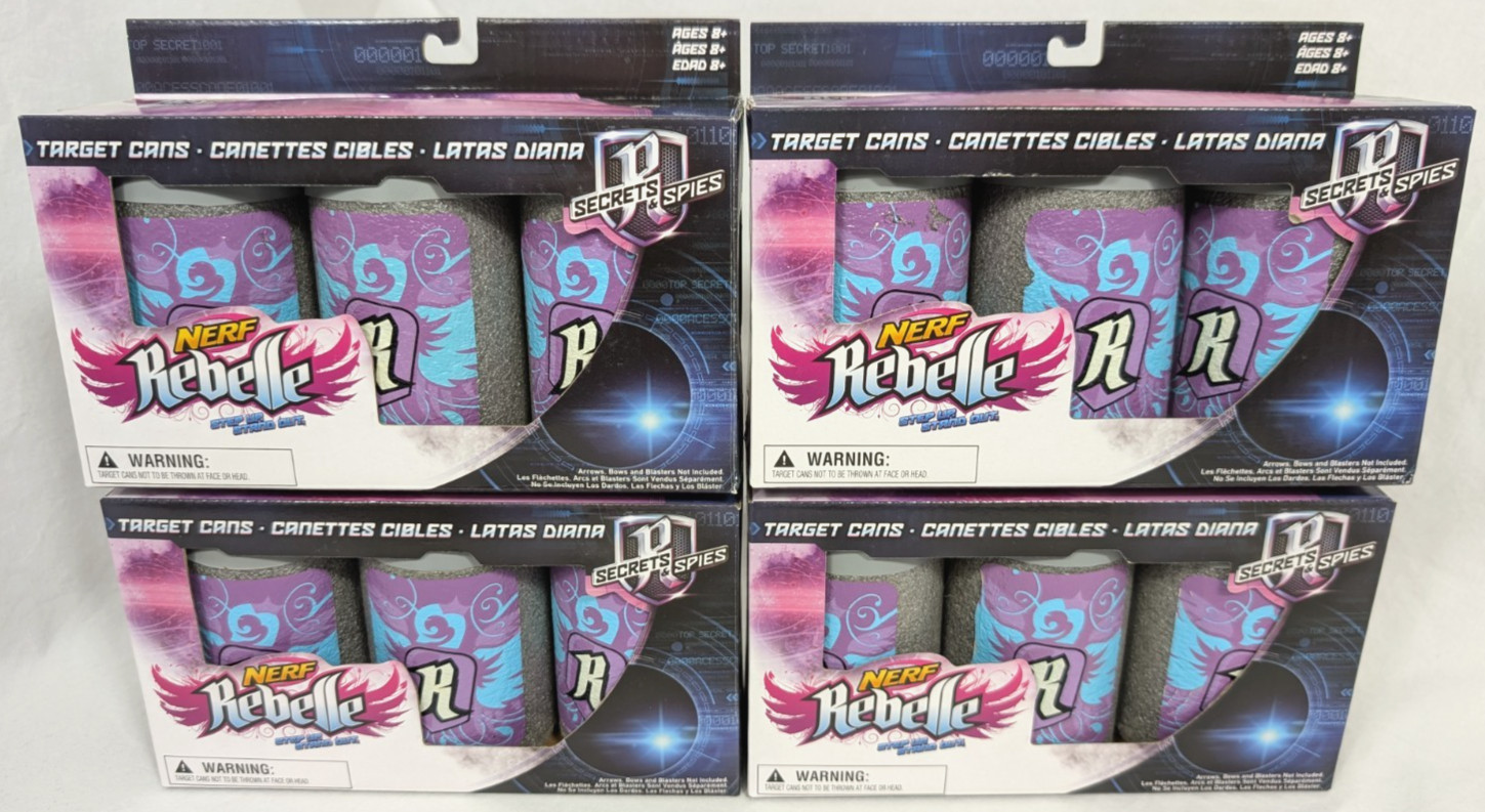 NEW 12-Pack Hasbro NERF #316 Rebelle TARGET PRACTICE CANS fo