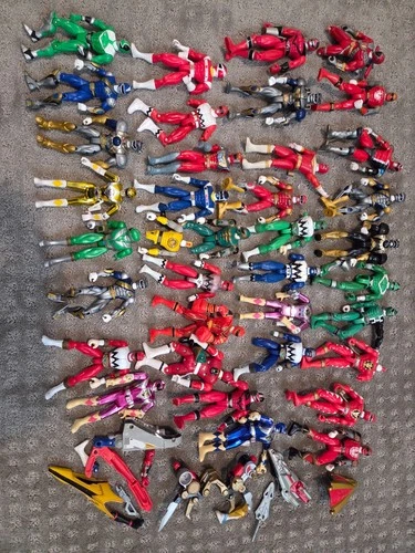 Vintage 90s Mighty Morphin Power Rangers Figures Lot of 30+ Pieces Vtg PR2