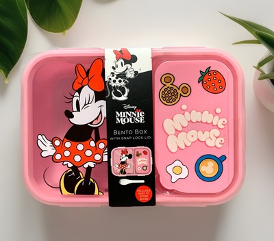 NEW Disney MINNIE MOUSE Pink Food Storage Bento Box w/Snap Lock
