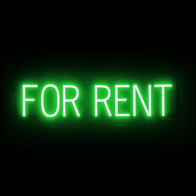 SpellBrite FOR RENT Sign | Neon For Rent Sign Look, LED Light | 29.2'' x 6.3''