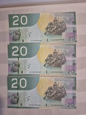 2004 Canada $20 BANKNOTE, SEQUENCE OF 3 - 7279