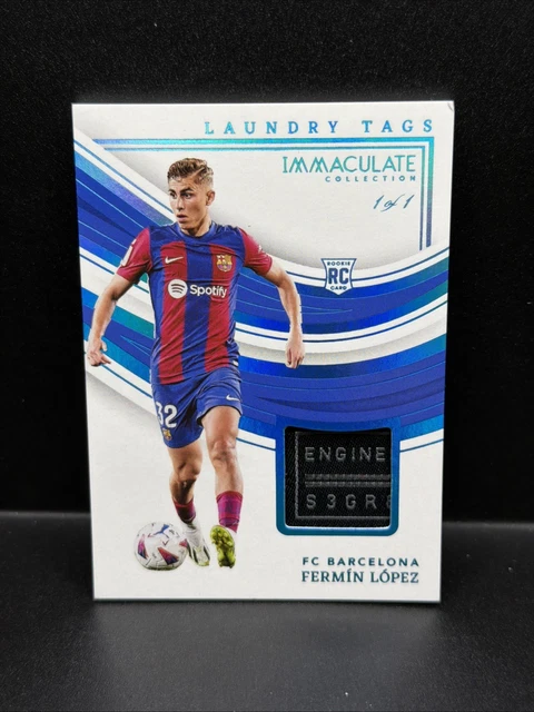 2023-24  Immaculate Collection - Fermin Lopez Laundry Tags 1/1 - Barcelona (RC)