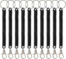 10 Pcs Spiral Retractable Spring Coil Keychain Theftproof Anti-lost Stretch Cord