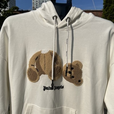 NWT Palm Angels Hoodie Sweatshirt Kill The Bear Off White Small