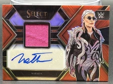 2023 Select WWE #AM-NTL Natalya Mat Relic Auto Red #/49 Prizm
