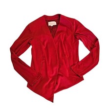 BCBG Generation Red Open Front Blazer Jacket Ponte Stretch Size Small