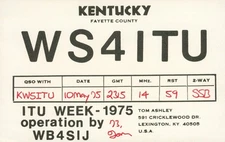 1975 QSL Card WS4ITU to KW5ITU Lexington Kentucky USA #1335