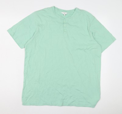 Cotton Traders Herren grün Henley T-Shirt Large