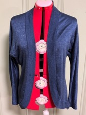 Michael Stars Blue Sparkle Open Front Cardigan Sweater One Size