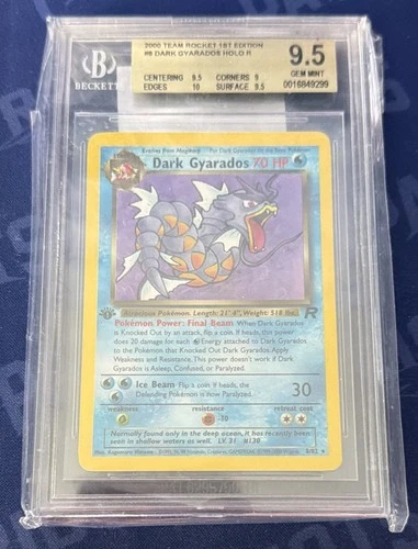 2000 Pokémon Team Rocket's 1st Edition Rare Holo Dark Gyarados BGS 9.5 GEM Mint