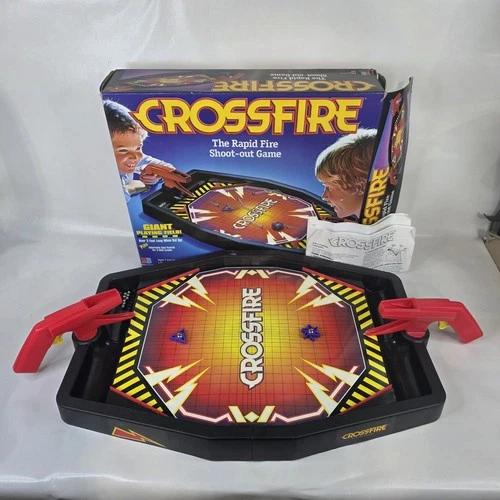 VTG Milton Bradley Crossfire Board Game 1994 Incomplete Missing 32 Metal Marbles