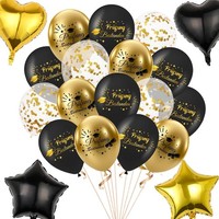 Deko Luftballons Set 40 StüCk Abschluss Graduation Schwarz Gold Folienballons