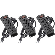 3PCS Mountable Power Strip with 4 Outlet, Wall Mount Under Desk Power Strip w...