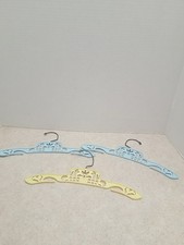 VTG Set of 3 Yellow  Blue Sheep Childrens Plastic Swivel Hangers 11.5
