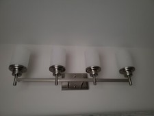 BRISTOL 4 LIGHT VANITY LIGHT,BRIGHT SATIN NICKEL FINISH,NEWINBOX