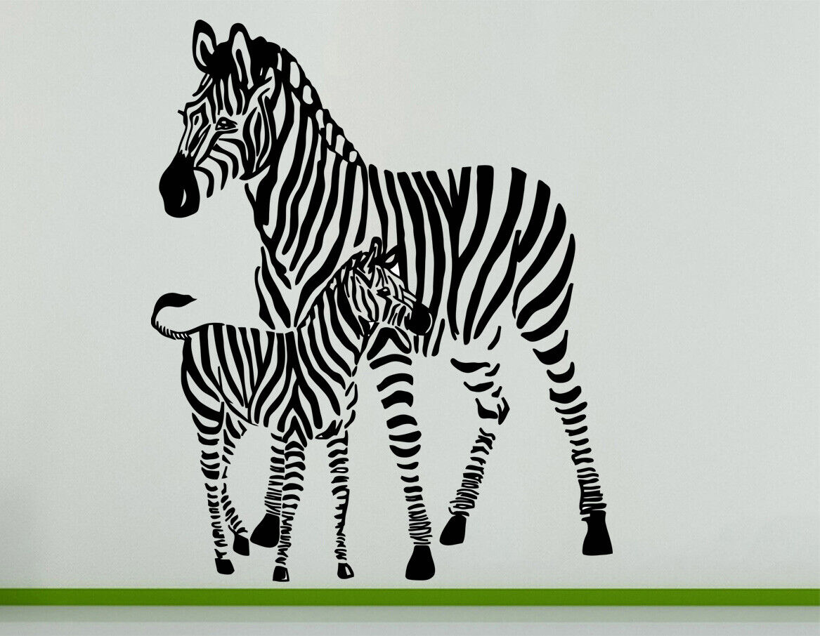 Zebra Safari Zwierzęta Zoo Dżungla Dzika naklejka Wall Art Naklejka Zdjęcia-pokaż oryginalną nazwę Popularne uzupełnienie