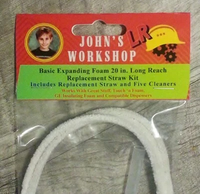 JOHN'S WORKSHOP LLC Basic Expanding Insulation 20" 'Long Reach' Straw - Great Stuff Foam Nozzle Kit