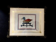 Handmade Completed Cross Stitch Picture Duck Framed