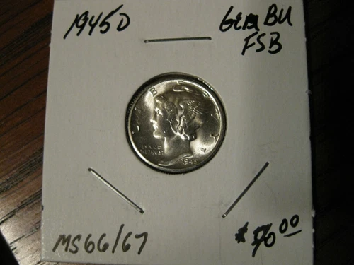 1945 D "Mercury" Liberty Dime Gem BU FSB! #72403