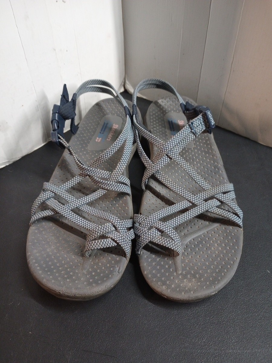 Skechers Outdoor Lifestyle Toe Ring Blue White Strappy Sandals