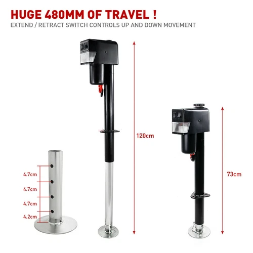 AU Electric Jack Stand Wheel 12v 1587kg Caravan Trailer Boat Stabilizer Leg HD - Picture 4 of 13