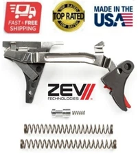 ZEV TECH FULCRUM ADJUSTABLE TRIGGER KIT FOR GLOCK GEN 1-3 17 19 26 34 BLACK/RED