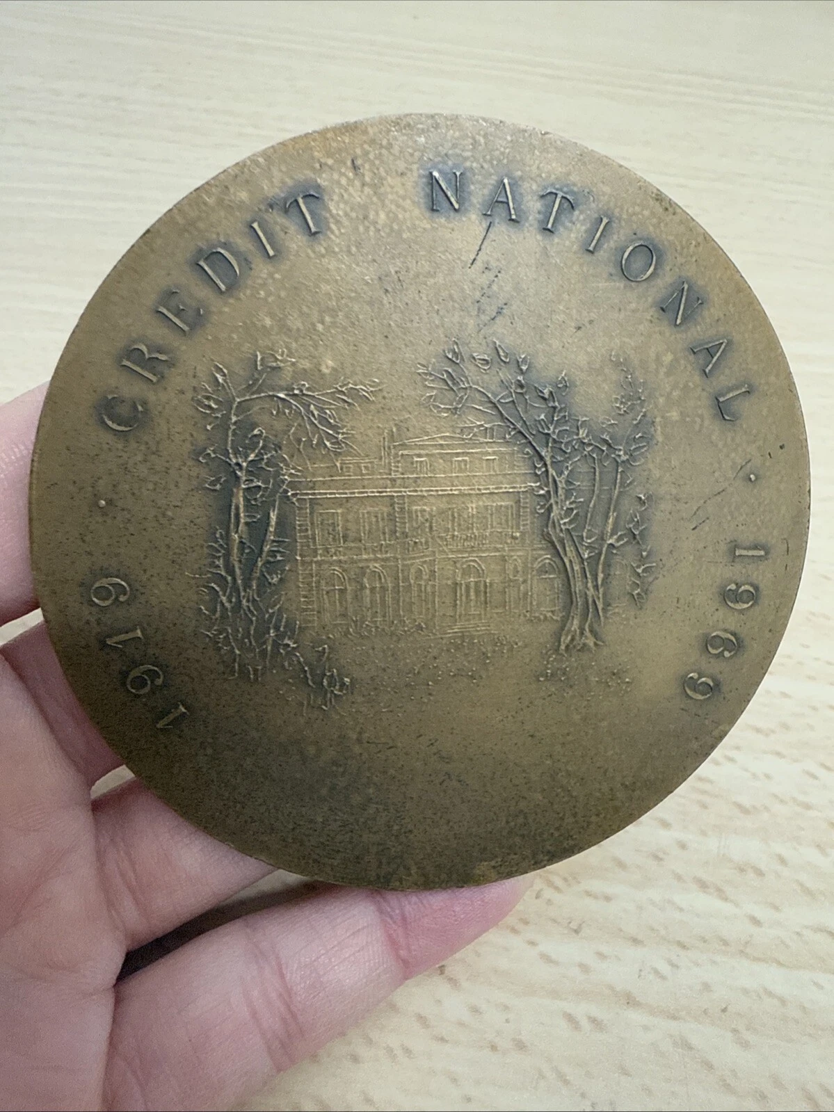 Médaille Crédit National 1919 1969 En Bronze
