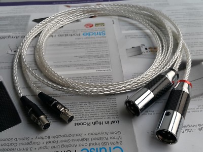 3PIN XLR to mini 4pin xlr Audeze LCD2 LCD3 LCDX LCD4 8n occ silver Cable 