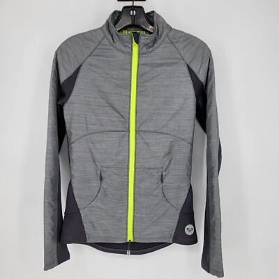 Roxy Breakline Raglan Track Jacket Womens Small Gray Long Sleeve Full Zip