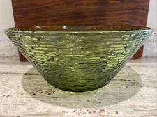 Anchor Hocking Soreno Avocado Green Ribbed Salad Serving Fruit Punch Lg Bowl EUC