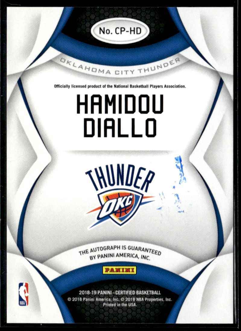 2018-19 Panini Certified Potential Autograph Hamidou Diallo marks 