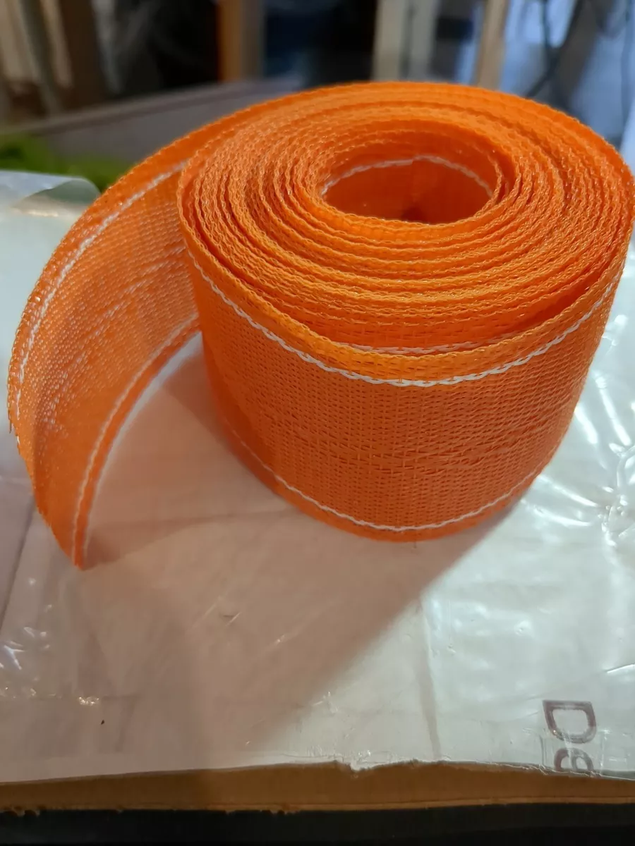 Vintage Lawn Chair Webbing 21 ft x 2.25 Orange White Stripe New without  package