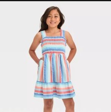 Girls' Sleeveless Open-Back Americana Dress - Cat  Jack XS 4/5