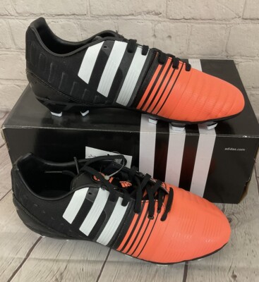 Adidas B40323 Nitrocharge 1.0 FG J Men's Soccer Cleats Black White Orange US 3.5